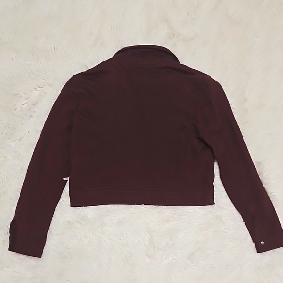 New LuLaRoe Presley Purple Cropped Moto Jacket Medium Bomber Jacket - Picture 4 of 8